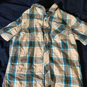 Boys’ XL Arizona Jean Company Blueish-Gray Plaid Shirt